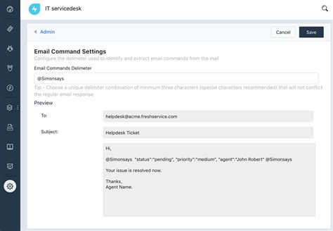 freshservice email commands|Email : Freshservice.
